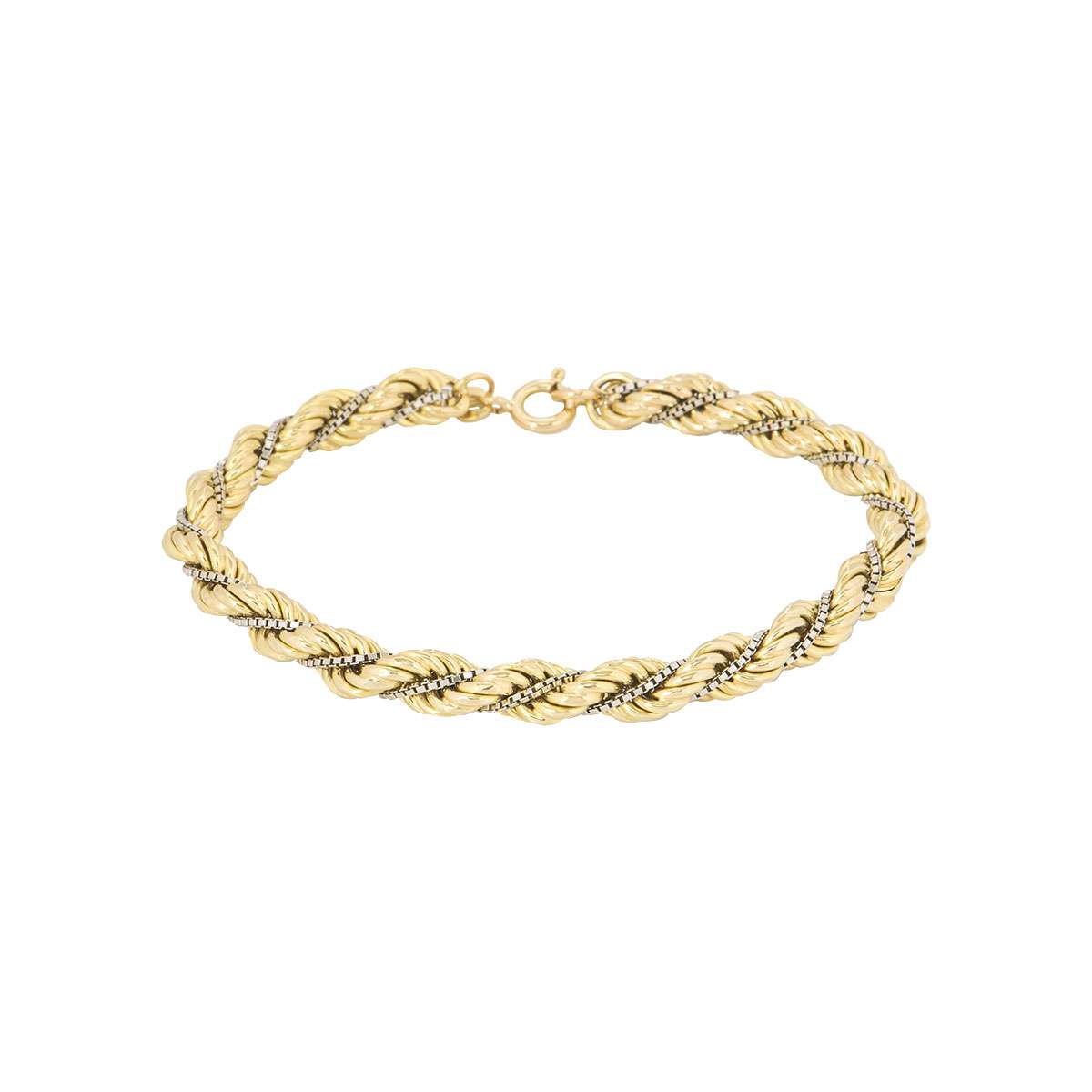 18k Two Colour Gold Necklace and Bracelet